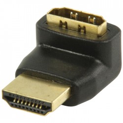 VALUELINE VGVP 34902 B ADAPTOR HDMI MALE TO HDMI FEMALE GOLD CORNER CONNECTOR BLACK
