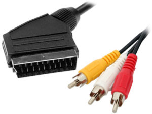 SCART CABLE 1.5m TO 3 x RCA [2 X AUDIO & 1 X VIDEO]