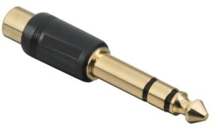 POWERTECH CAB-J026 ADAPTER RCA GOLD FEMALE TO JACK 6.35 MALE STEREO ADAPTOR