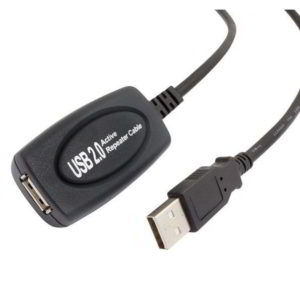 POWERTECH CAB-U056 USB 2.0 A EXTENSION REPEATER CABLE MALE/FEMALE ACTIVE 25m BLACK POWER TECH CABU056