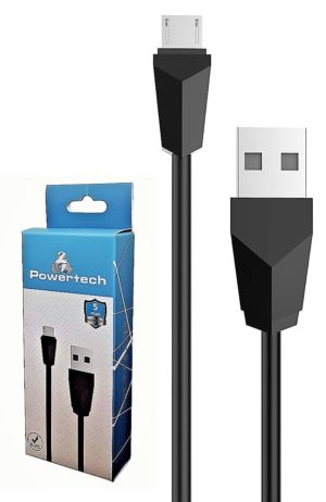Powertech CAB-U081 USB A 2.0 Cable Male To Micro USB B Black 1m PTR-0025