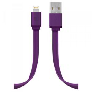 USB 2.0 A FLAT LIGHTNING CABLE 8pin CHARGER/DATA PURPLE 1m iPHONE 5/6 & iPAD OEM 2902