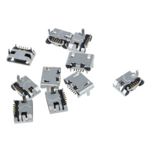 Micro USB Type B Connector Female Sink 5P Siver
