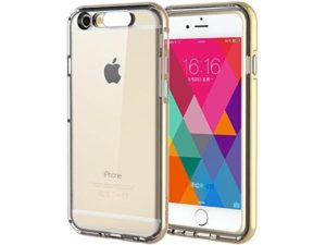 Transparent Silicone Flexible Led Flash Case Gold Iphone 6 Διαφανής Χρυσή Θήκη Κίνητού i6