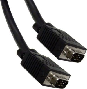 VGA Cable HD 15pin Male-Male 1.5m Black Καλώδιο Οθόνης Μαύρο 18035 Powertech CAB-G001