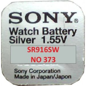 Μπαταρία Ρολογιού Battery Silver 1.55V Sony 373 SR916SW For Watches