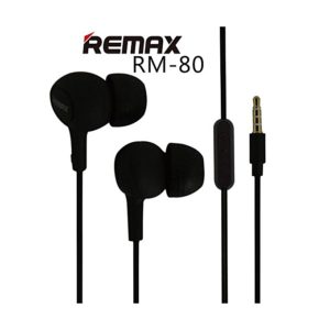 Remax RM-80 Handsfree Earphones 3.5 Mini Black Ακουστικά & Μικρόφωνο Ενσύρματα Μαύρα