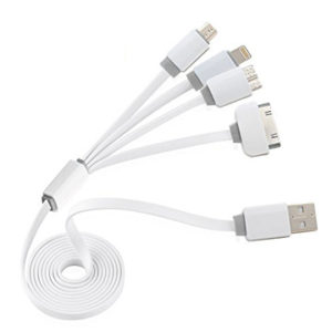 POWERTECH PT-214 USB A 2.0 CHARGING CABLE 4 IN 1 (iPHONE 4-5-6-mini USB-MICRO USB)