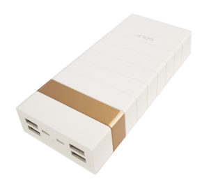 Power Bank 24000mAh 4 X USB 5V Micro USB & Lightning Input Golf Helix 24 White Μπαταρία-Φορτιστής Λευκός