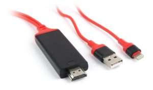 HDTV Lightning Cable To HDMI 1.4 MHL Adapter Converter iPhone 5-6-7-8 Black-Red 1.8m Καλώδιο Σύνδεσης Τηλεόρασης Μαύρο-Κόκκινο Cablexpert GM-CC-LMHL-01
