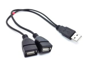 POWERTECH CAB-U051 USB 2.0 MALE SPLITTER TO 2 X USB 2.0 FEMALE 0.20m CABLE POWER TECH CABU051