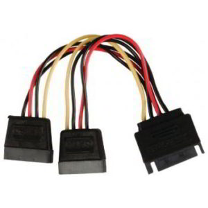Powertech CAB-W012 Adaptor Internal SATA Male 15pin To 2 Χ SATA Female 15pin 0.15m Connector Καλώδιο Σύνδεσης