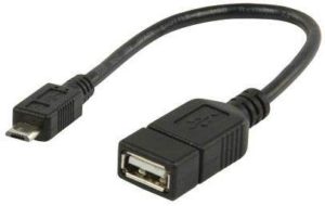 USB CABLE 0.2m A FEMALE TO MICRO USB B MALE BLACK VLMP60515B0.20
