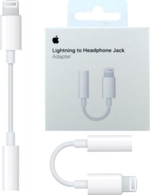Apple Lightning Male Adapter To Headphone Jack 3.5 Female Cable 0.1m White Original MMX62ZM/A Retail