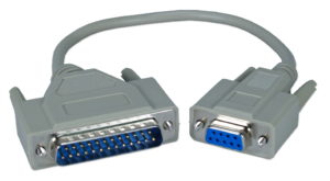 PARALLEL RS232 CABLE DB25 MALE TO DB9 FEMALE 0.2m GREY