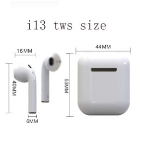 True Wireless Stereo Earbuds Bluetooth V5.0 EDR Waterproof White Ακουστικά Ασύρματα Λευκά TWS i13 Lightning