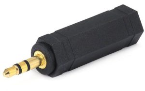 POWERTECH CAB-J020 ADAPTER JACK 6.3 GOLD FEMALE TO JACK 3.5 MALE STEREO ADAPTOR