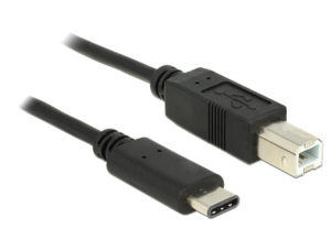 USB Type C 2.0 Male To USB B 1m Cable Black Καλώδιο Εκτυπωτή CAB-UC012