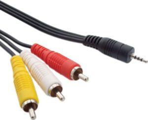 POWERTECH CAB-R010 JACK MALE 3,5 TO 3 X RCA MALE CABLE 1.5m