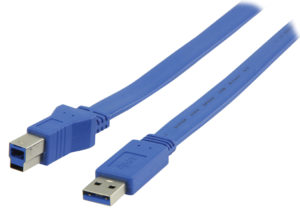 VALUELINE VLCP61105L30 USB 3.0 A MALE TO B MALE 3m FLAT CABLE VLCP 61105 L30