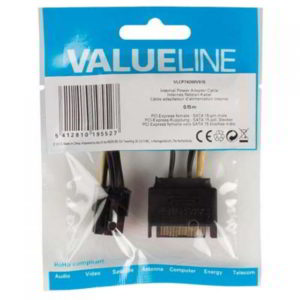 Internal Power Cable Adaptor 6pin 0.15m PCI-E SATA Valueline VLCP74200V0.15