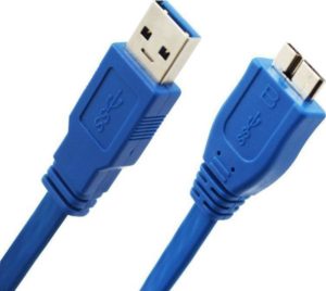 POWERTECH CAB-U004 USB A 3.0 CABLE MALE/MALE MICRO 1.5m BLUE POWER TECH CABU004
