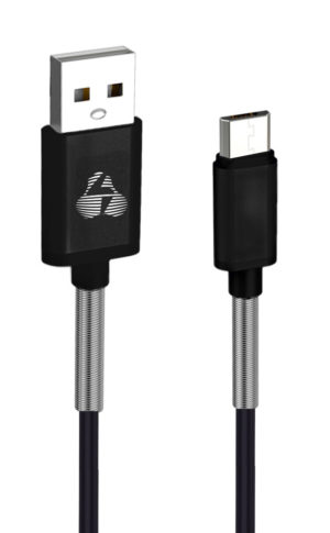 USB A 2.0 Fast Charging - Data Cable Male To Micro USB Black 1m Καλώδιο Φόρτισης & Δεδομένων PTR-0017