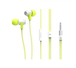 YISON EX560-GN HEADSET & MICROPHONE FLAT HANDSFREE EARPHONES ON/OFF WHITE/GREEN iPHONE/SMART PHONE ΑΚΟΥΣΤΙΚΑ ΜΕ ΜΙΚΡΟΦΩΝΟ ΨΕΙΡΕΣ ΛΕΥΚΑ/ΠΡΑΣΙΝΑ EX560GN
