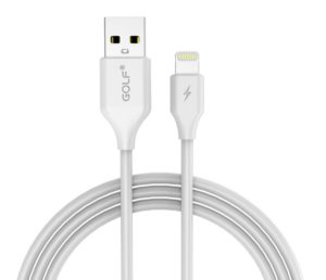 GOLF GC-59I-1-WH Usb A 2.0 Lightning Cable Charger-Data 2.1A white 1m iphone 5-5-5c-6-6plus-7-8 & ipad 4-5-air-mini Full Speed Certified Cable Ios
