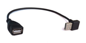 POWERTECH CAB-U069 USB 2.0 A EXTENSION CORNER CABLE MALE/FEMALE 0.2m BLACK POWER TECH CABU069