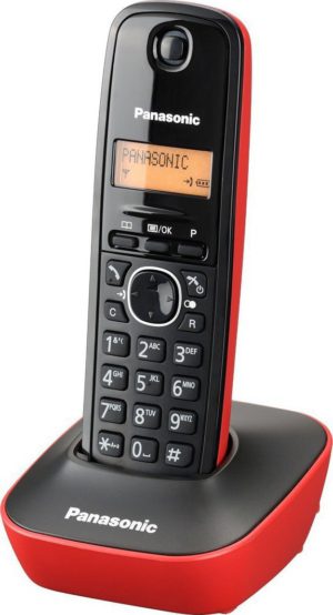 PANASONIC KX-TG1611GRR WIRELESS TELEPHONE DEVICE BLACK-RED ΤΗΛΕΦΩΝΙΚΗ ΣΥΣΚΕΥΗ ΑΣΥΡΜΑΤΗ ΜΑΥΡΗ-KOKKINH