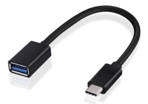 POWERTECH CAB-UC016 USB 3.1 A CABLE FEMALE TO USB 3.1 TYPE-C OTG MALE BLACK 0.2m