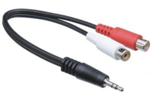 JACK 3.5 MALE TO 2 X RCA FEMALE M/F 0,2m CABLE-406 18215 22250B