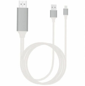 HDTV Lightning Cable To HDMI 1.4 Adapter Converter iPhone 5-6-7-8 White 2m Καλώδιο Σύνδεσης Τηλεόρασης Λευκό 18294 QJ4-H2