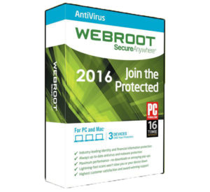 ANTIVIRUS 2016 WEBROOT SECURE ANYWHERE (1ΑΔΕΙΑ/1 ΧΡΟΝΟΣ)