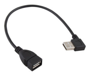 POWERTECH CAB-U070 USB 2.0 A EXTENSION CORNER CABLE MALE/FEMALE 0.2m BLACK POWER TECH CABU070