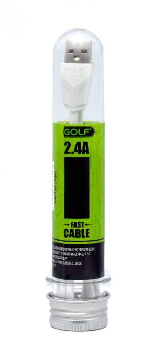 GOLF GC-46M USB A 2.0 CABLE MALE TO MICRO USB B MALE WHITE 1m FAST CHARGING 2.4A