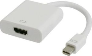 Display Port Mini Male To HDMI 1.4V Female Cable 0.2m White Μετατροπέας Εικόνας Powertech CAB-DP014