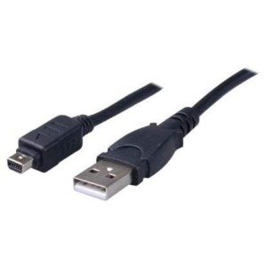 VALUELINE VLCP60802B20 USB A 2.0 CABLE MALE TO USB MALE MICRO 12PIN 1,8m BLACK CABLE-294 OLYMPUS