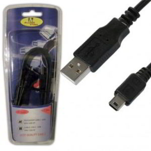 USB A 2.0 Male To Mini USB B 5pin V2 Male Cable Black 1.5m FTT6-042
