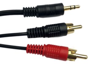 JACK MALE 3.5 TO 2 X RCA MALE CABLE GOLD 1.5m FTT1-015 18116