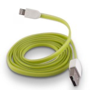 FOREVER T-0012047 USB 2.0 A FLAT CABLE CHARGER/DATA GREEN 1m iPHONE 5/6 & iPAD