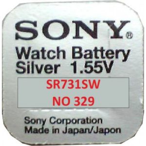 Μπαταρία Ρολογιού Battery Silver 1.55V Sony 329 SR731SW For Watches