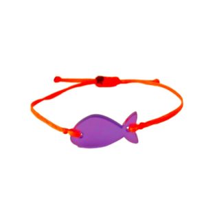 Ioanna M Fish Macrame Bracelet- Neon Purple