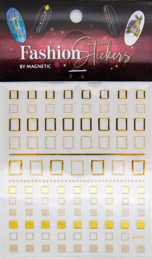 Magnetic Fashion Sticker Square Gold