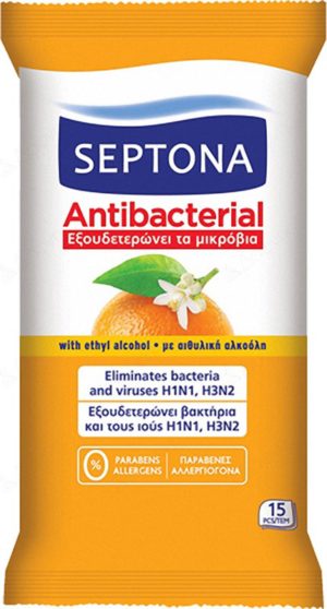 Septona Antibacterial Μαντηλάκια 15τμχ