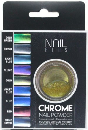 Nail Plus Chrome Nail Powder No2 Gold Green