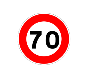 Σήμα ορίου ταχύτητας 70 φορτηγών αυτοκόλλητο