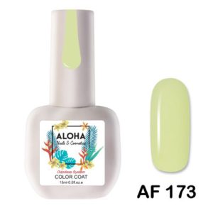 Ημιμόνιμο βερνίκι Aloha 15ml - AF 173 / Χρώμα: Κίτρινο-πράσινο απαλό (Light Green Yellow)