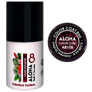 Ημιμόνιμο βερνίκι Aloha 8ml - Color Coat A8108 / Χρώμα: Ρουμπινί Glitter (Ruby Red Glitter)